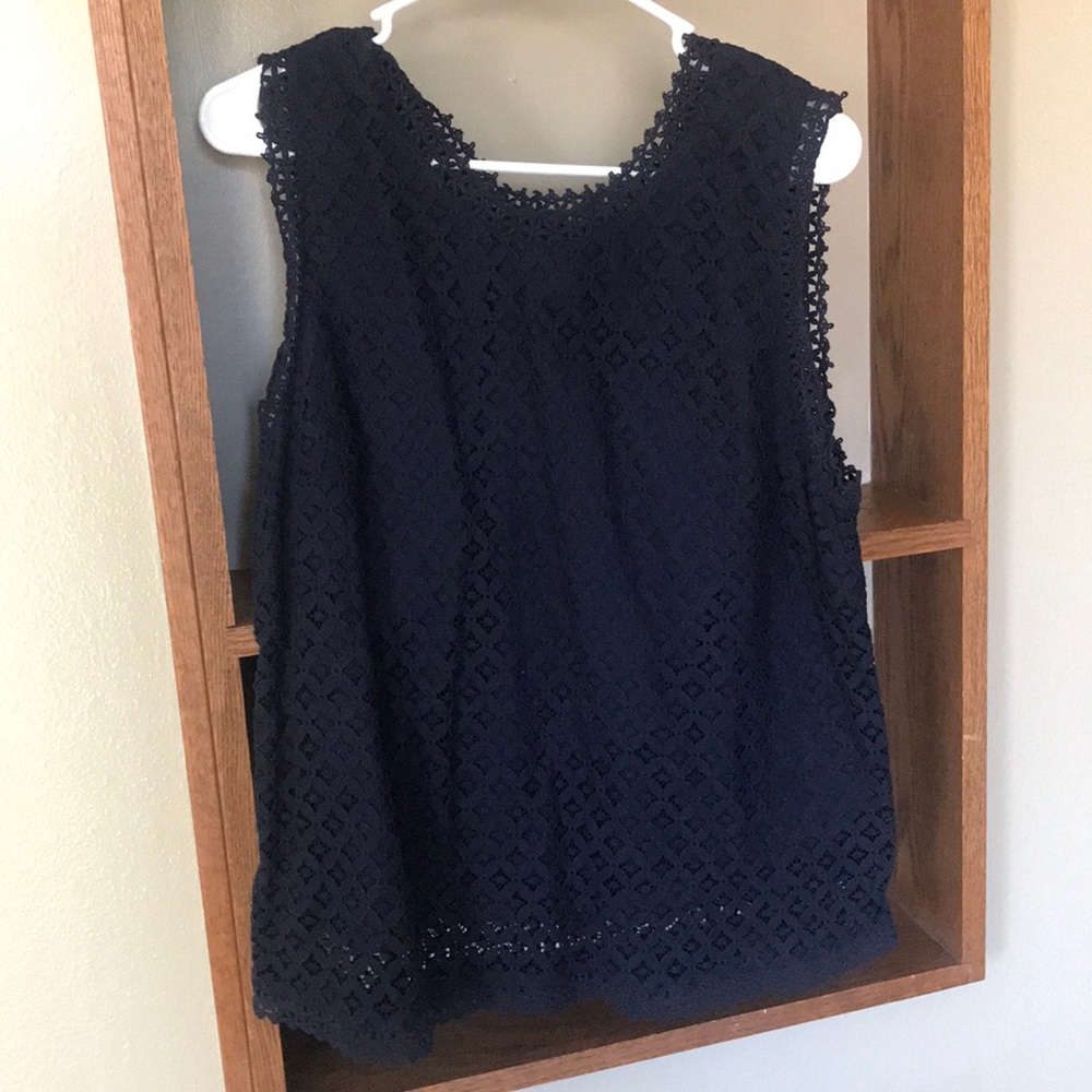 Navy blue lace tank top